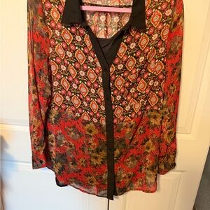 New Directions Multicolor Floral Blouse